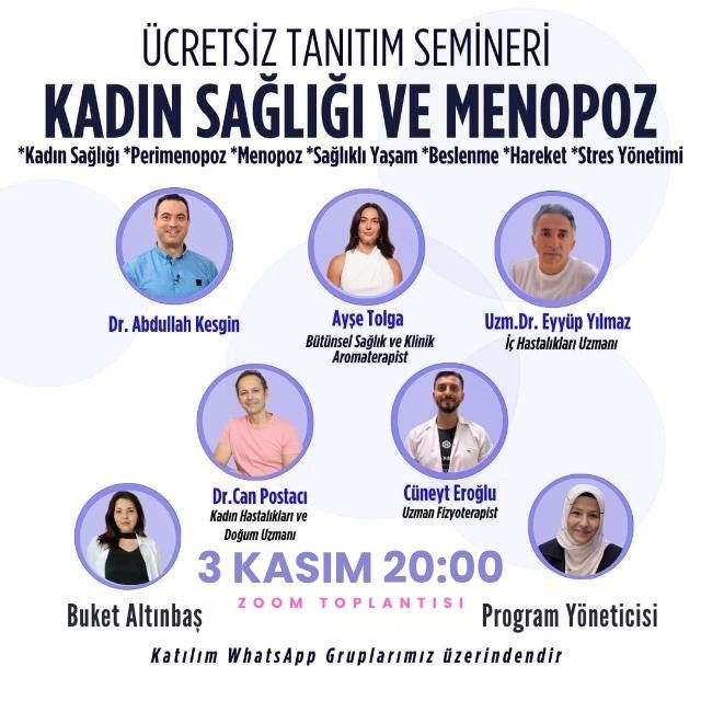 Kadın sağlığı ve menopoz tanıtım semineri afişi